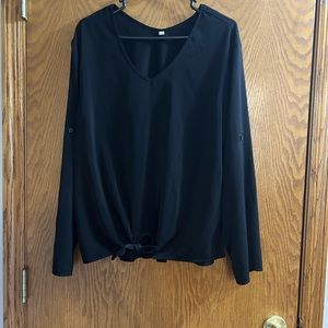 Long Sleeve v neck black blouse